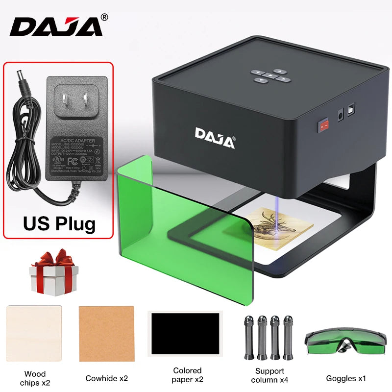 DAJA DJ6 Mini graveur Laser Portable bricolage Bluetooth Machine peint chien étiquette papier cuir en bois plastique Logo CNC Machine