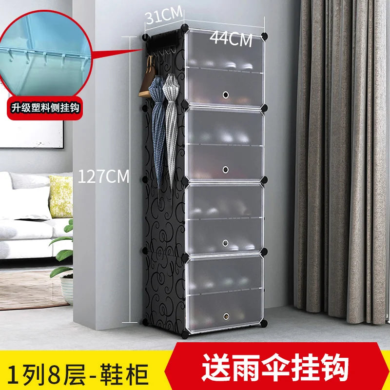 Étagère à chaussures moderne et simple multicouche, gain de place et économique, armoire anti-poussière pour la maison, étagère à chaussures de grande capacité