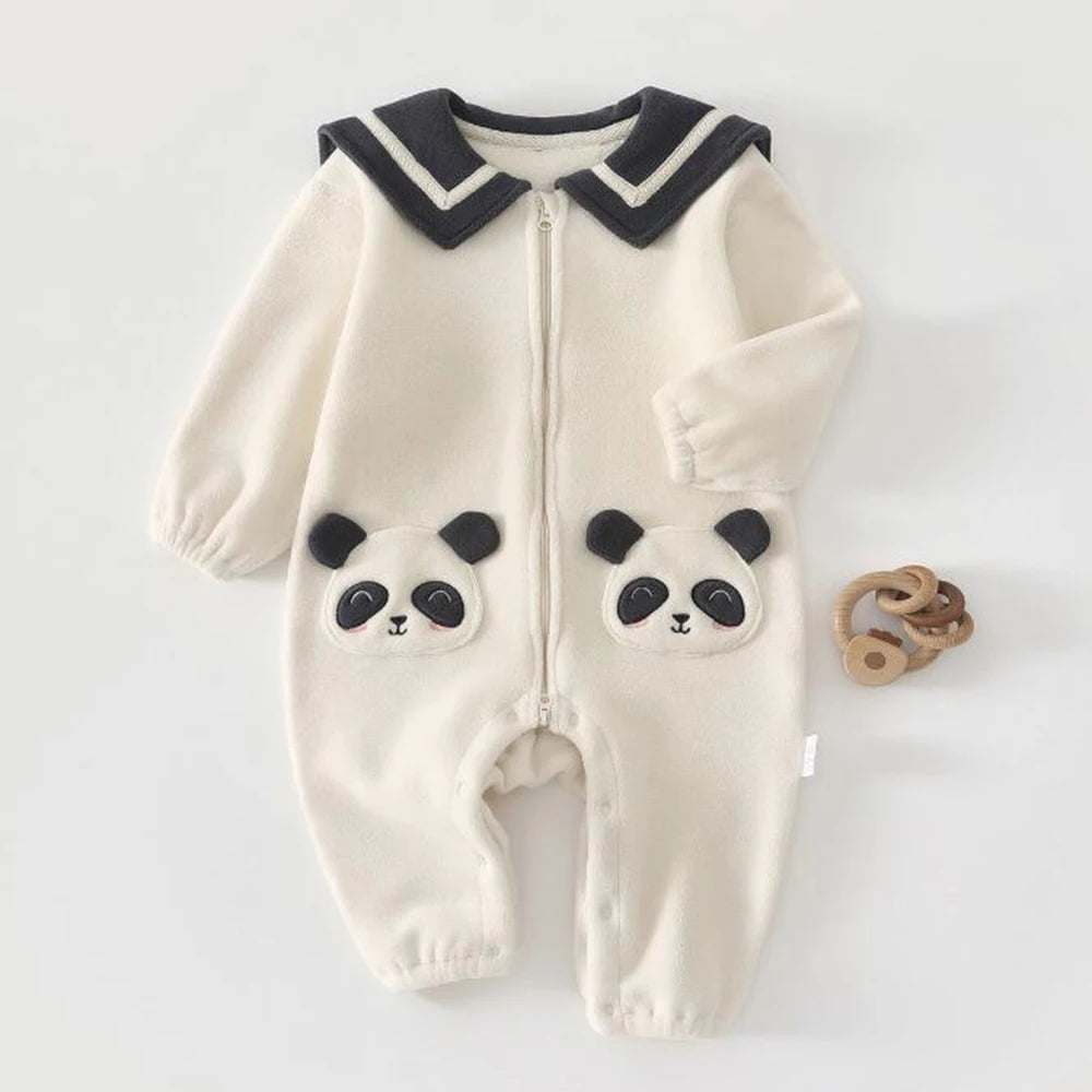 Barboteuse de noël pour bébé, manches longues, polaire chaude d'hiver, vêtements d'extérieur pour nourrissons, combinaisons unisexes pour garçons et filles