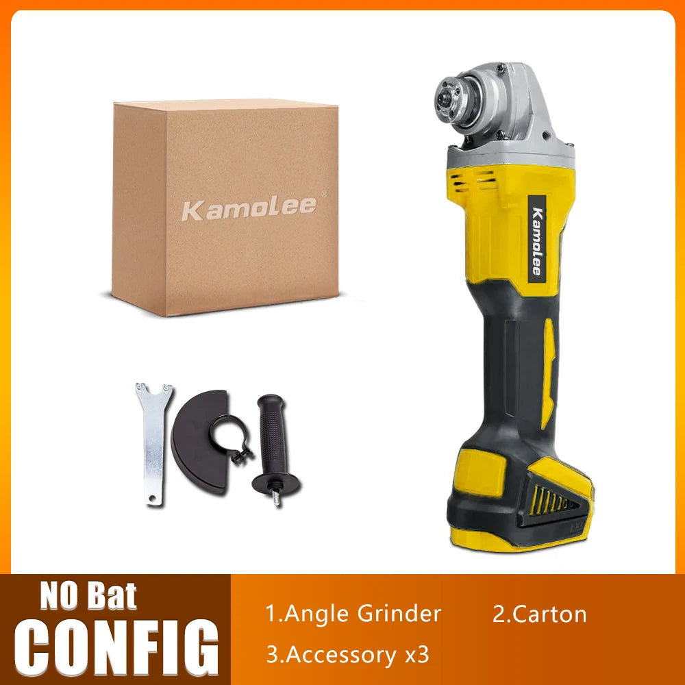Kamolee 18V 100mm/125mm 4/5 inches Brushless Cordless Electric Angle Grinder Speed Cutting  Compatible For Makita 18V Battery