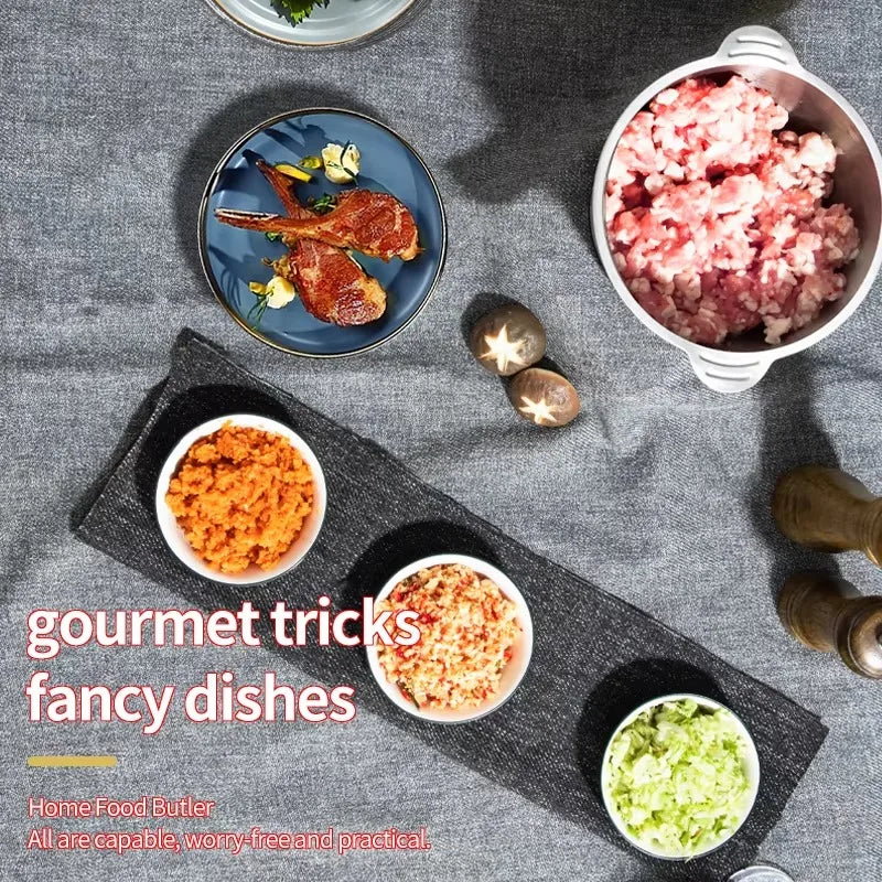 Hachoir de cuisine domestique, broyeur alimentaire en acier inoxydable, petit hachoir à viande électrique automatique 2L 3L