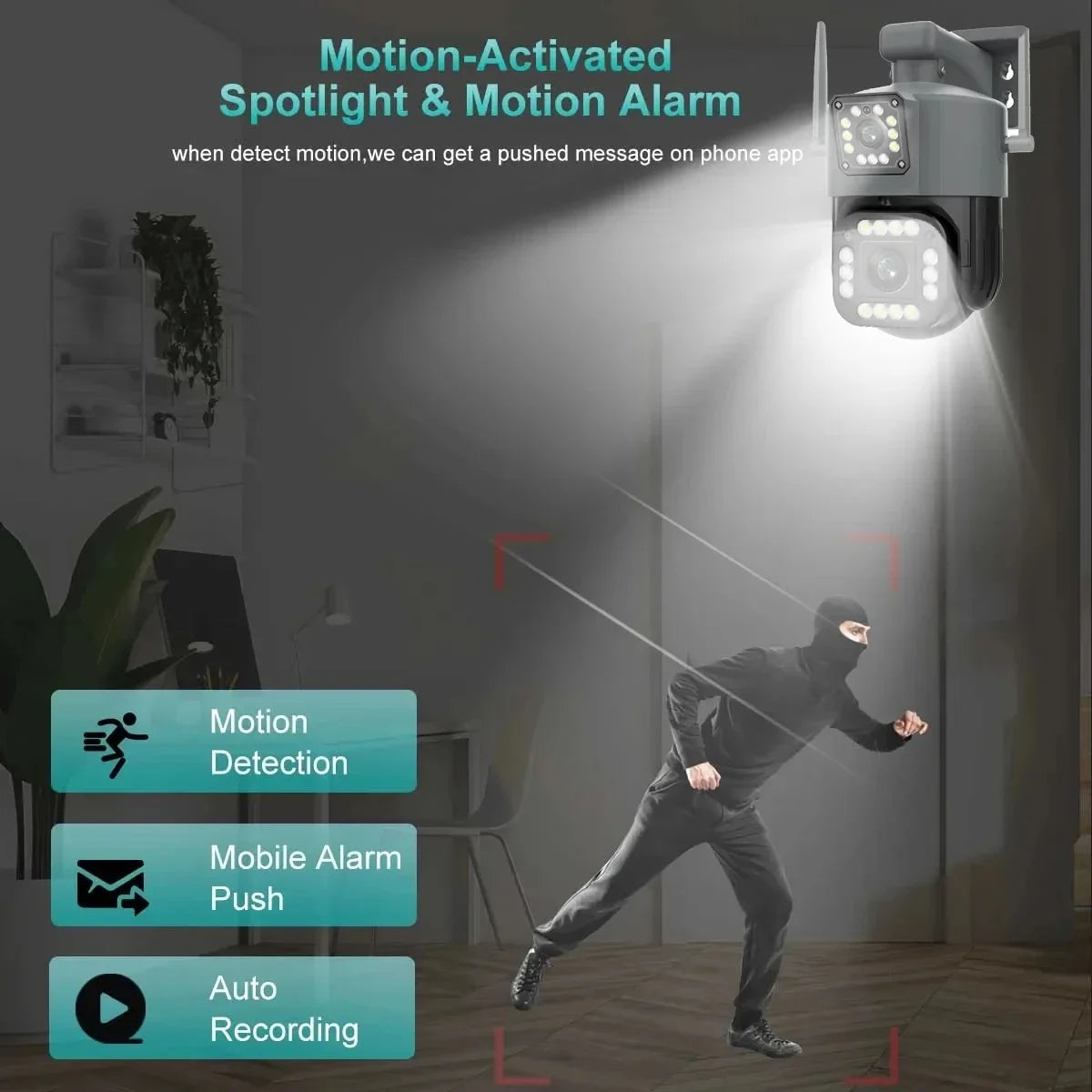 Caméra IP Yoosee 4K 8MP double objectif IP PTZ extérieure étanche IP66 suivi automatique Audio bidirectionnel couleur Vision nocturne caméra de sécurité