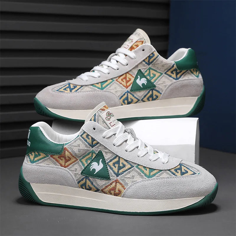 New Retro Brown Men's Sneakers Brand 2024 Designer Trainers Men Jogging Shoes Fashion Platform Shoes Men Beathable Running Shoes