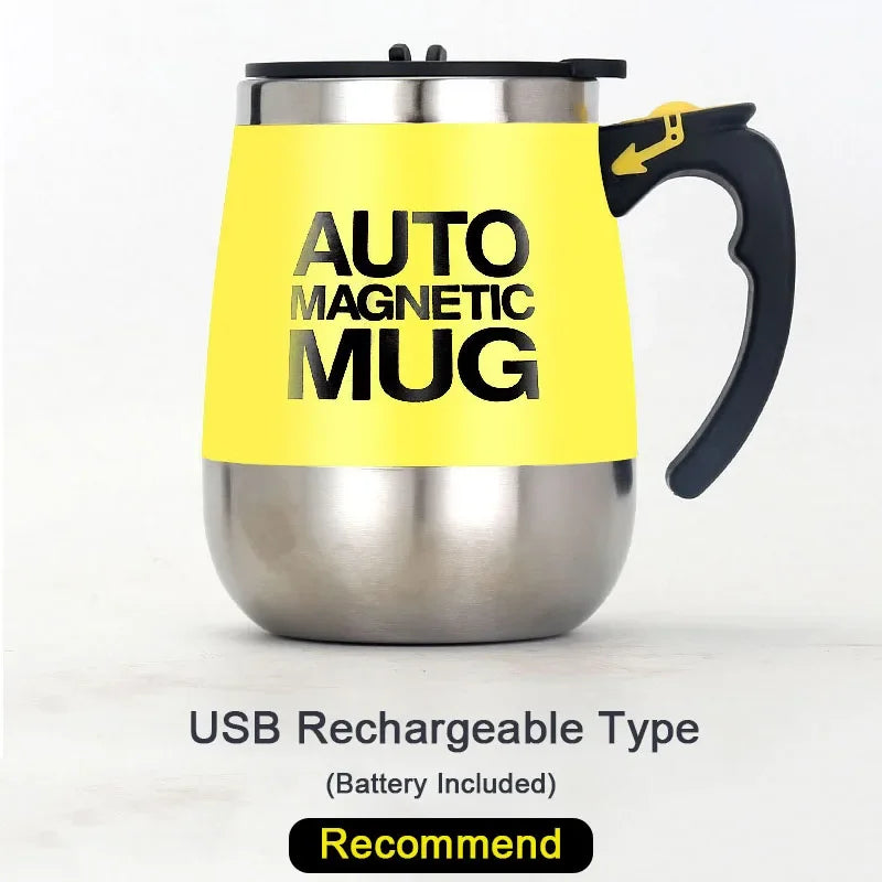 Tasse à café à arrête automatique en acier inoxydable, aste par USB, mélangeur automatique Assad, tasse pour la maison et le bureau, cadeau de Noël et d'anniversaire, nouveau