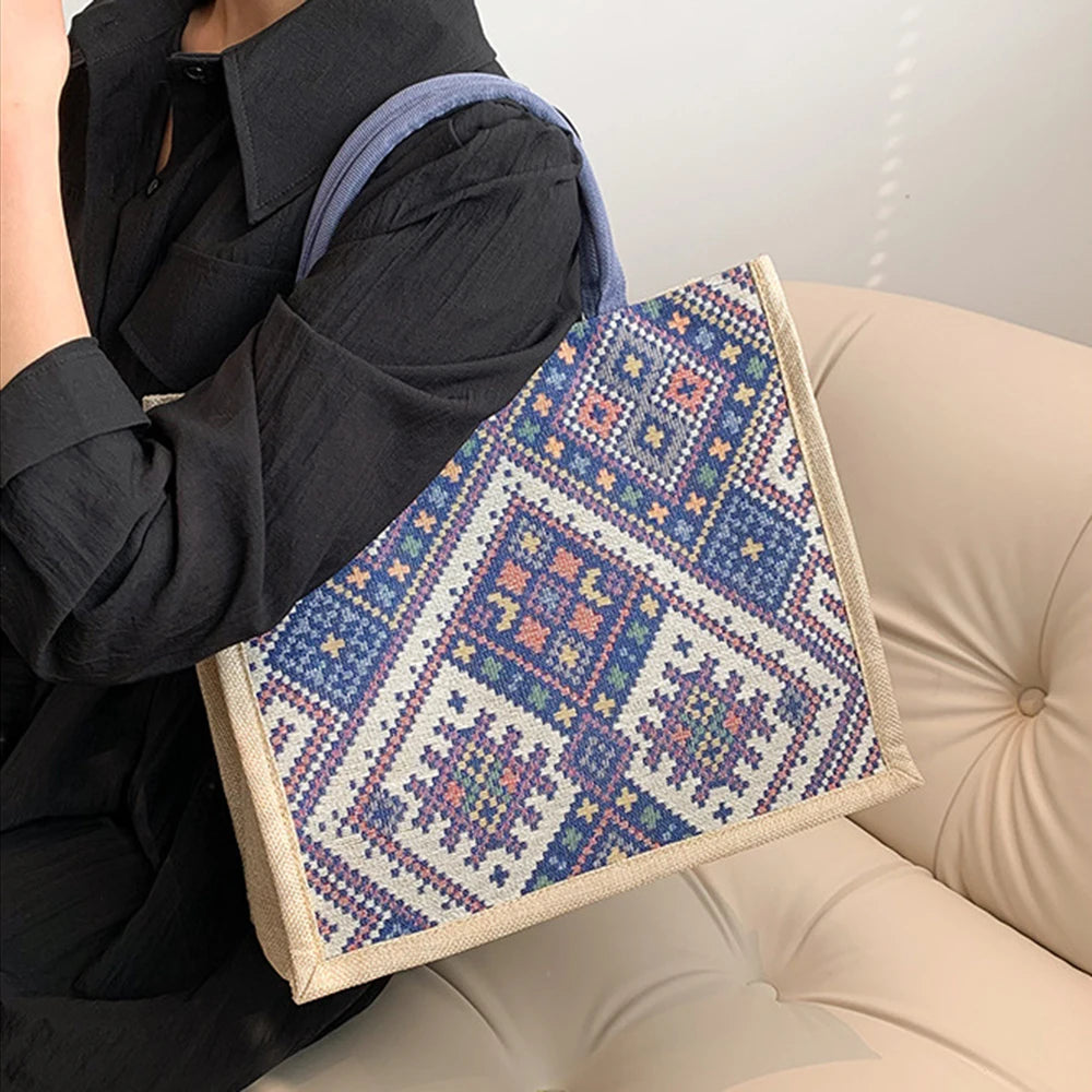 Sac à Main de Grande Capacité de Style Ethnique pour Femme, Fourre-Tout Rétro