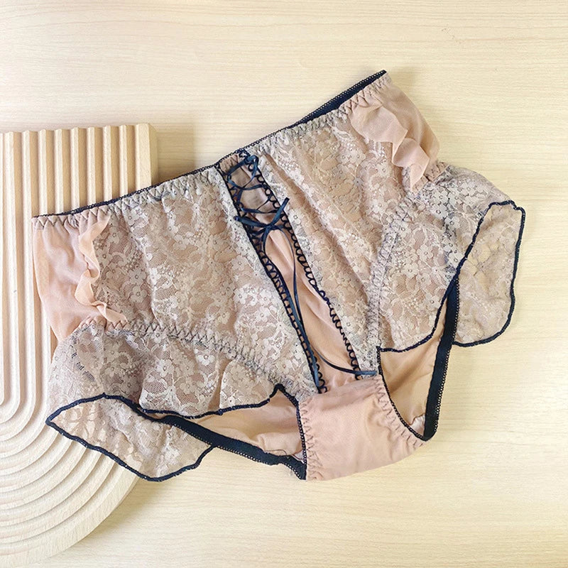 Lingerie femme culotte sexy Vintage dentelle ropa intérieur femenina taille haute calzones para mujer grande taille sous-vêtements de style court