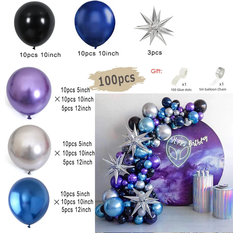 Kit d'arc de guirlande de ballons noirs et dorés, avec ballons en aluminium Starburst, fournitures de décoration pour mariage, anniversaire, fête de famille