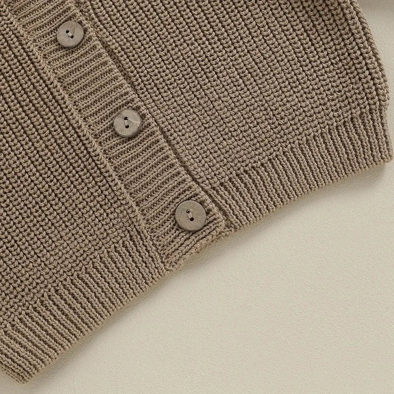 Pull chaud pour nouveau-né garçon et fille de 0 à 18 mois, manteaux, couleur unie, boutons amples, manches longues, tricot, Cardigan, automne
