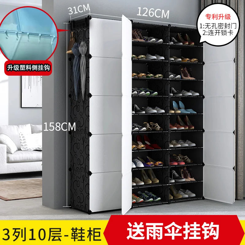 Étagère à chaussures moderne et simple multicouche, gain de place et économique, armoire anti-poussière pour la maison, étagère à chaussures de grande capacité