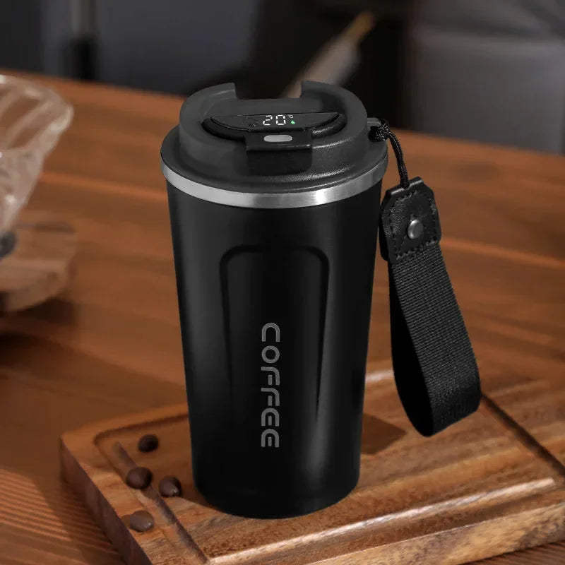 Tasse à café Thermos en acier inoxydable, 380/510ml, affichage de la température, flacon sous vide, gobelet thermique, bouteille d'eau isolée