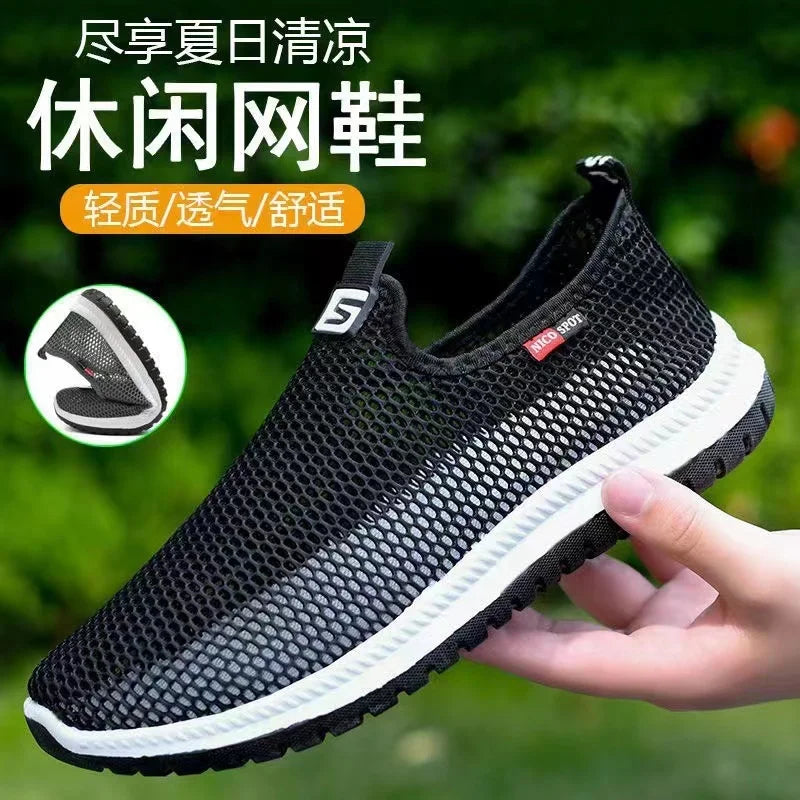 Chaussures décontractées pour hommes maille respirante nouveau style 2025 mocassins respirant été Europe et amérique fond plat