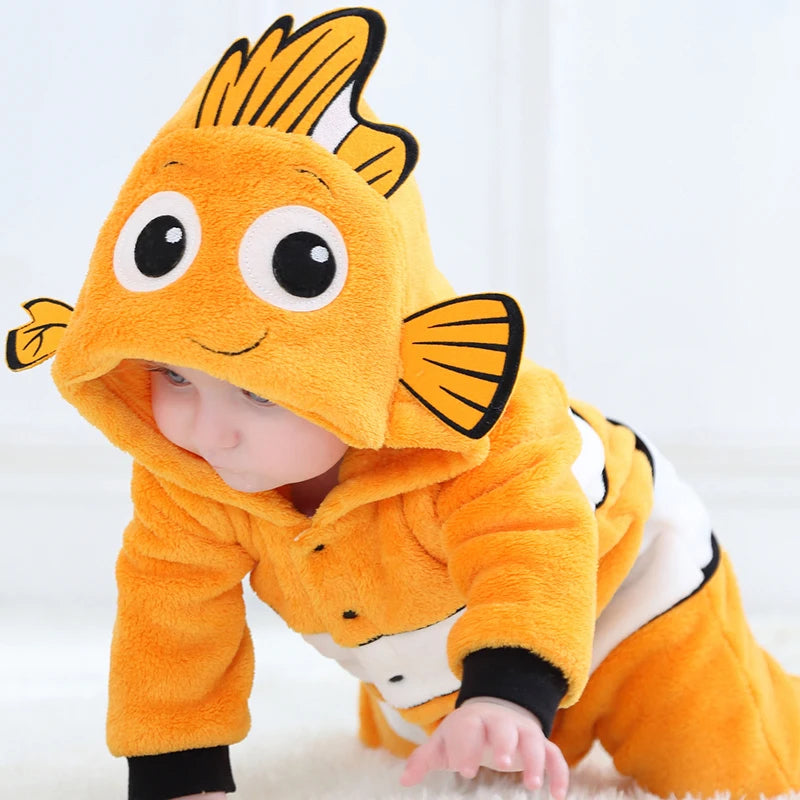 Nemo infantile bébé barboteuses vêtements garçons filles dessin animé pyjamas Cosplay Costume bébé Onesie vêtements nouveau-né à capuche mignon