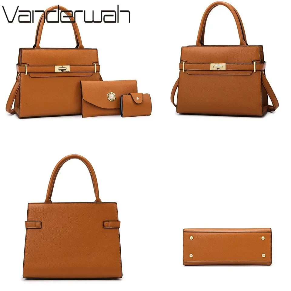 3 ensembles ou 1 grand Sac à main pour femmes sacs de grande capacité sacs à bandoulière de luxe petit porte-monnaie Sac en cuir de qualité chaud