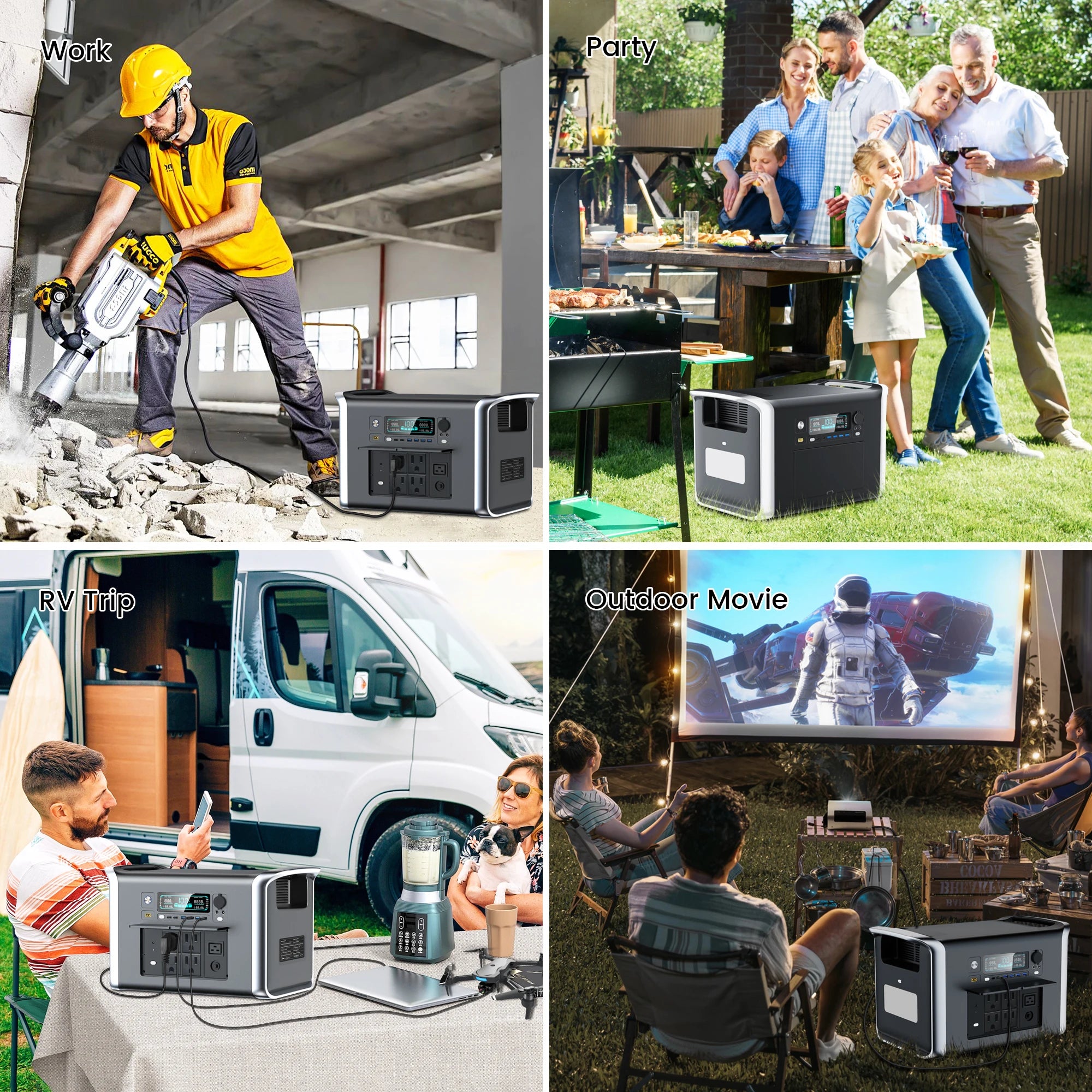 CTOLITY AP2000 2400W centrale électrique Portable 220v AC 2048WH générateur solaire stockage d'énergie alimentation Camping LiFePO4 Batteries