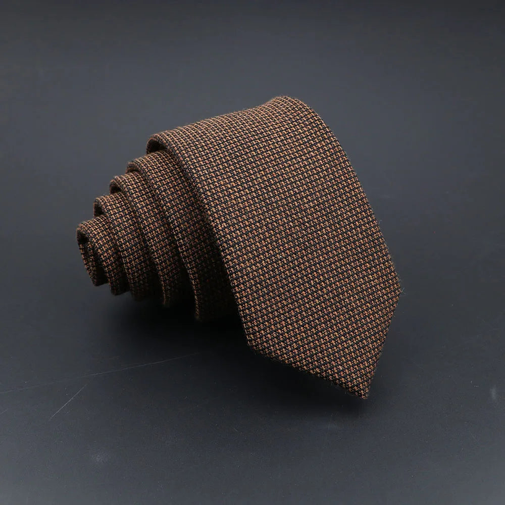 Cravates pour hommes 6cm classique coton fait à la main Skinny cou cravates solide rayé étroit col mince cravate décontracté à carreaux cravate homme cravat cadeau
