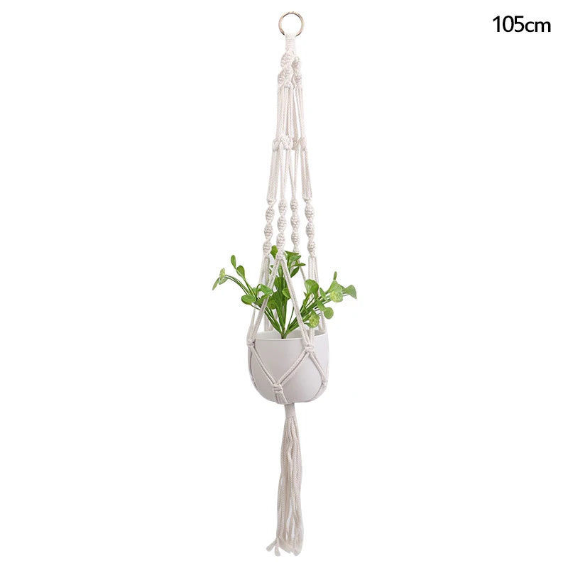 Panier suspendu de plantes en macramé fait à la main, support de Pots de fleurs, décoration suspendue de balcon, corde de levage nouée, fournitures de jardin pour la maison