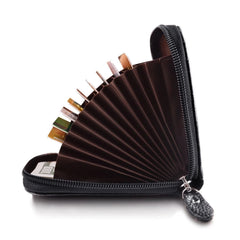 Portefeuille en cuir PU véritable pour homme, porte-cartes de crédit, blocage RFID, poche zippée, sac pour homme, fermeture éclair multi-cartes