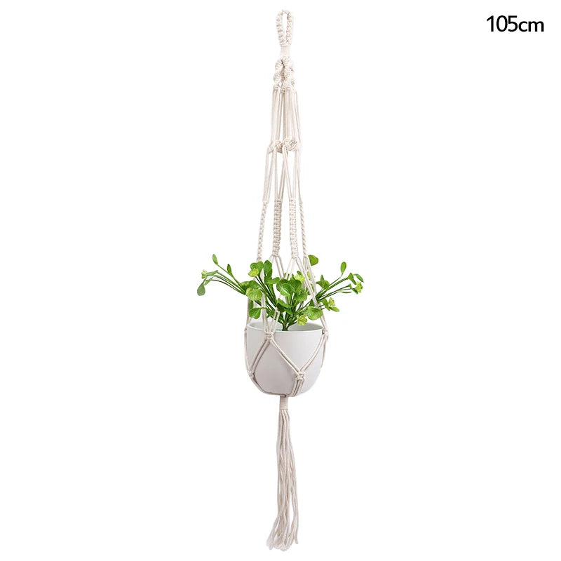 Panier suspendu de plantes en macramé fait à la main, support de Pots de fleurs, décoration suspendue de balcon, corde de levage nouée, fournitures de jardin pour la maison