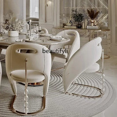 Esmt163 chaise de salle à manger design de luxe léger italien chaise de villa de luxe haut de gamme grandes chaises de table à manger plates