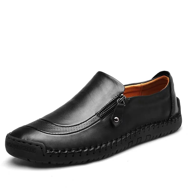 Chaussures en cuir faites à la main pour hommes, mocassins décontractés à enfiler, chaussures en cuir respirantes, chaussures plates pour hommes, mocassins d'outillage, grande taille, offre spéciale