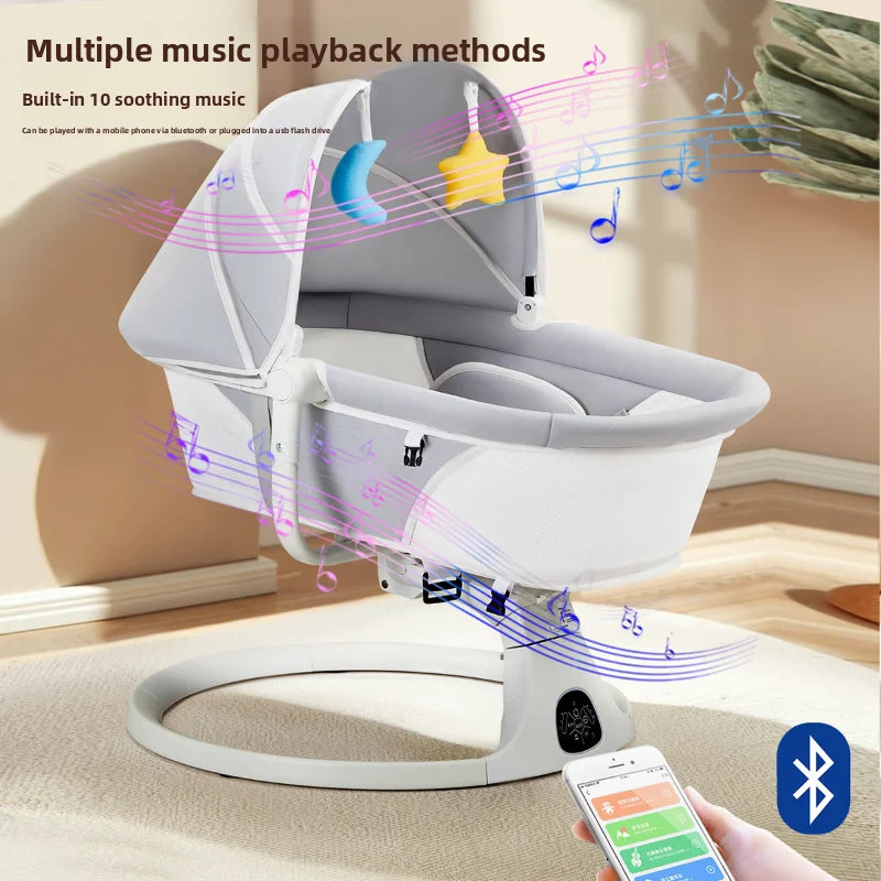 Nouveau bébé multi fonctionnel berceau électrique berceau nouveau-né intelligent coaxial bébé bébé couché berceau plat panier de couchage