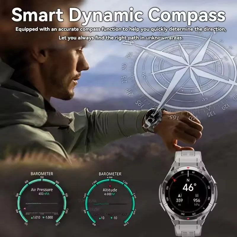 2025 nouveau pour HUAWE Original GPS SmartWatch Ultra 466*466 HD AMOLED affichage sport boussole BT appel IP69 étanche Bracelet intelligent