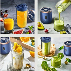 Mélangeurs de jus de fruits portables, Mini bouteille électrique personnelle d'été, USB, 6 lames, presse-agrumes, Machine pour la cuisine