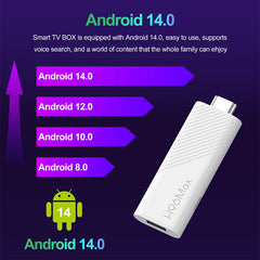 Clé TV Android H96 MAX H313 Android 14 BT5.0 4K Quad Core 2.4G 5G Wifi6, lecteur multimédia domestique, Assistant vocal, clé TV intelligente