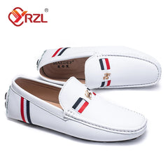 YRZL mocassins blancs hommes mocassins en cuir PU noir pour homme mocassins à enfiler décontractés hommes mocassins confortables chaussures de conduite pour hommes