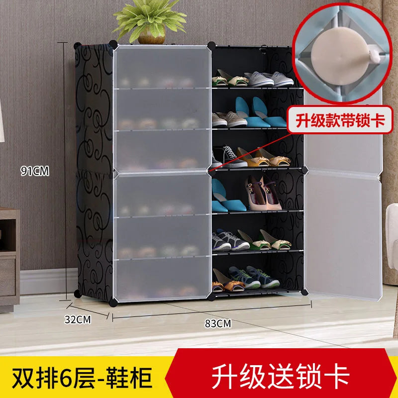 Étagère à chaussures moderne et simple multicouche, gain de place et économique, armoire anti-poussière pour la maison, étagère à chaussures de grande capacité