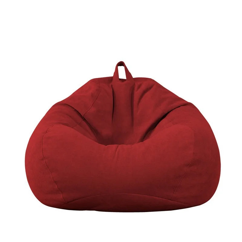 Bean Bag Chair without Filling Stuffed Giant Beanbag Sofa Bed Thick Linen Flocking Pouf Ottoman Seat Puff Lounge Furniture