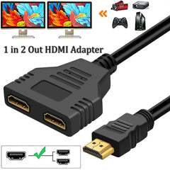 Câble adaptateur séparateur HDMI 1 mâle vers double HDMI, 2 voies femelle 4K 3D Y, pour ordinateur portable, moniteur TV 1080P
