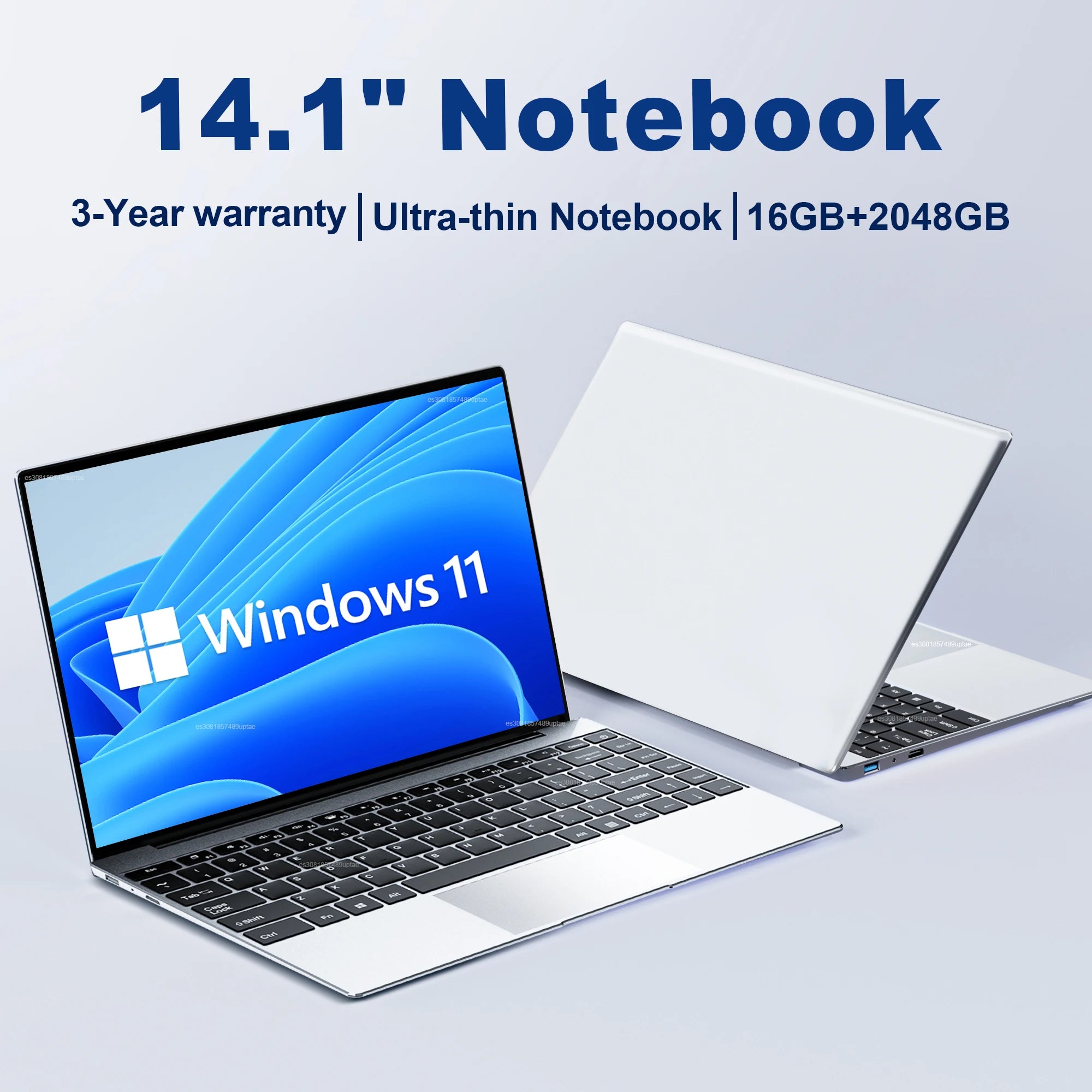 Ordinateur portable ultra mince 16 Go de RAM 2 To SSD Intel N3700 Notebook Gamer 1920 * 1080 Affichage Bureau Étude Ordinateur PC Windows 11 Pro
