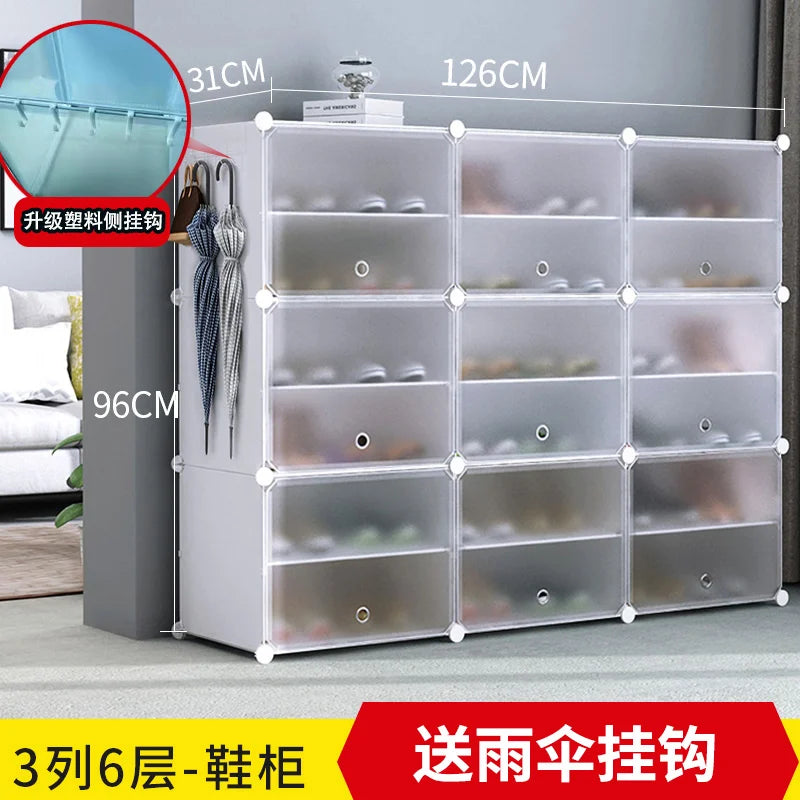 Étagère à chaussures moderne et simple multicouche, gain de place et économique, armoire anti-poussière pour la maison, étagère à chaussures de grande capacité