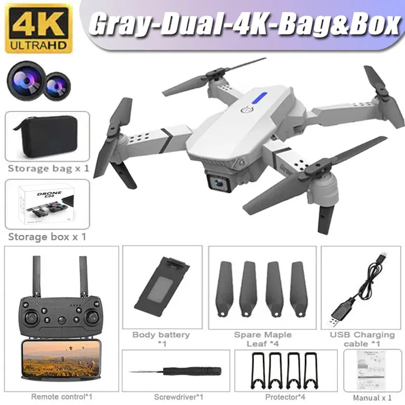 Drone professionnel E88 4K avec caméra grand angle HD 1080P, WiFi, FPV, recommandé de tenir un importateur RC pliable, hélicoptère quadrirotor, jouets pour enfants