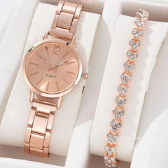 Dames mode Simple alliage numérique avec montre à Quartz Bracelet 2 pièces ensemble de luxe femmes Simple cadran dames montres Reloj Mujer