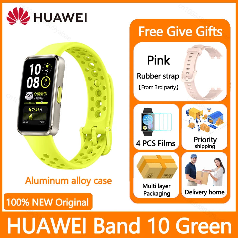 Montre connectée Huawei Band 10, originale, Compatible avec IOS et Android, suivi du sommeil, moniteur de santé, autonomie de 14 jours, nouvelle collection 2025