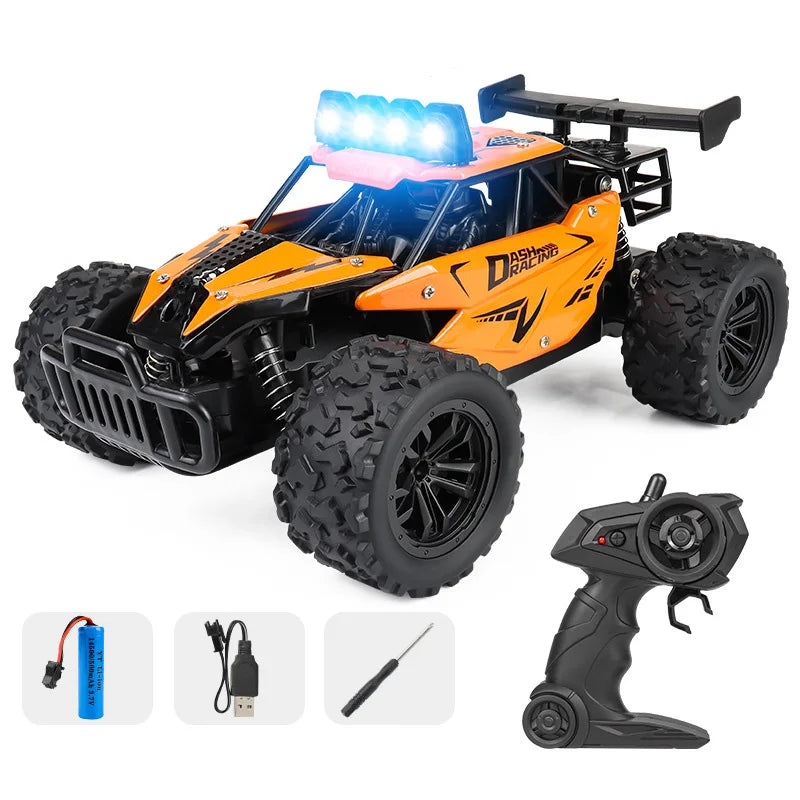 Voiture télécommandée tout-terrain à dérive avec LED, véhicule d'escalade Rc à grande vitesse, camions 2.4G, jouet d'extérieur pour enfants, cadeau, 1:16