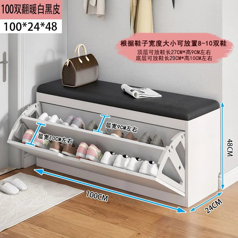 Porche entrée chaussure chaise rembourré salon maison rabat étagère à chaussures banc avec siège armoire à chaussures multicouche