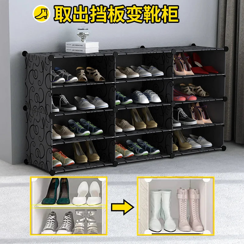 Étagère à chaussures moderne et simple multicouche, gain de place et économique, armoire anti-poussière pour la maison, étagère à chaussures de grande capacité