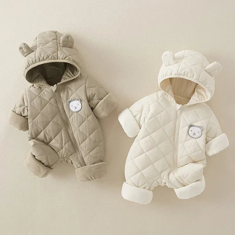 Vêtements d'hiver pour nouveau-né fille, combinaison épaisse pour bébé, barboteuse chaude pour bébé, veste en coton, salopette pour garçon, manteau pour tout-petits