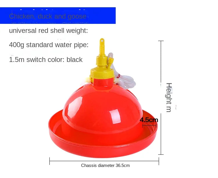 Abreuvoir en plastique jetable pour volaille, canard, oie, bromicrophone, fontaine automatique, bouilloire à boire, ligne d'arrosage, fournitures