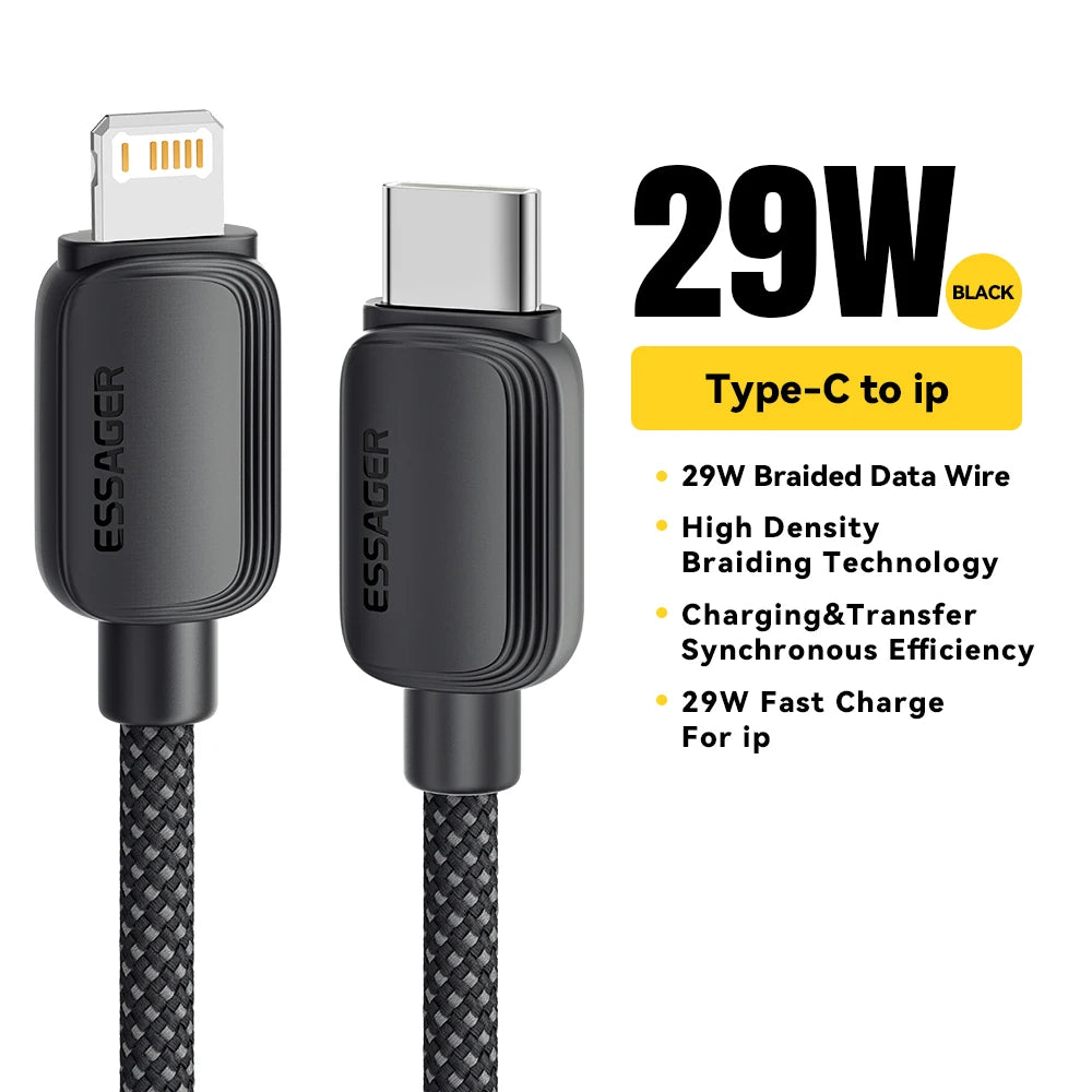 Essager USB Type C Cable For iPhone 14 13 12 11 Pro Max XS PD 20W Fast Charger USB C To Lightning 29W Wire Cord For iPad Macbook