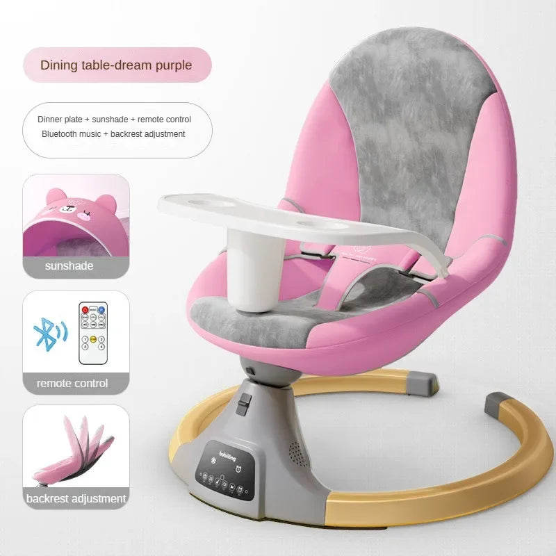 Chaise à bascule pour bébé, chaise apaisante, berceau électrique multifonctionnel pour bébé, berceau de couchage pour nouveau-né, balançoire électrique pour bébé