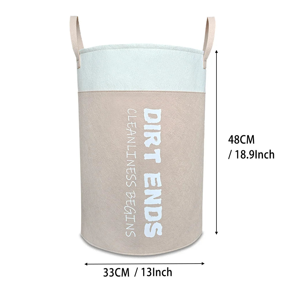 Panier à linge de grande capacité 41L avec poignée, panier de rangement pliable avec lettres imprimées, seau de couleurs mélangées pour l'organisation de la maison