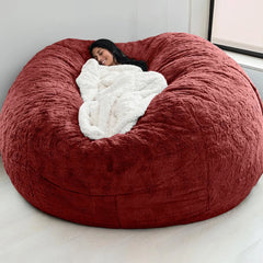 Pas de peluche gris pouf chaise géante pouf Pouf canapé-lit bouffée Futon chambre siège Tatami Relax salon meubles seulement sac étui