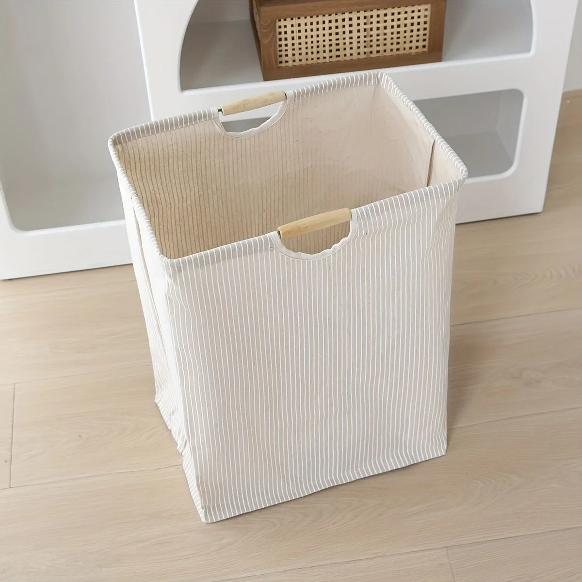 Grand panier à linge à double poignée, panier à linge sale pour chambre à coucher, salle de bain, imperméable, autoportant, grand panier à linge 1 pièce