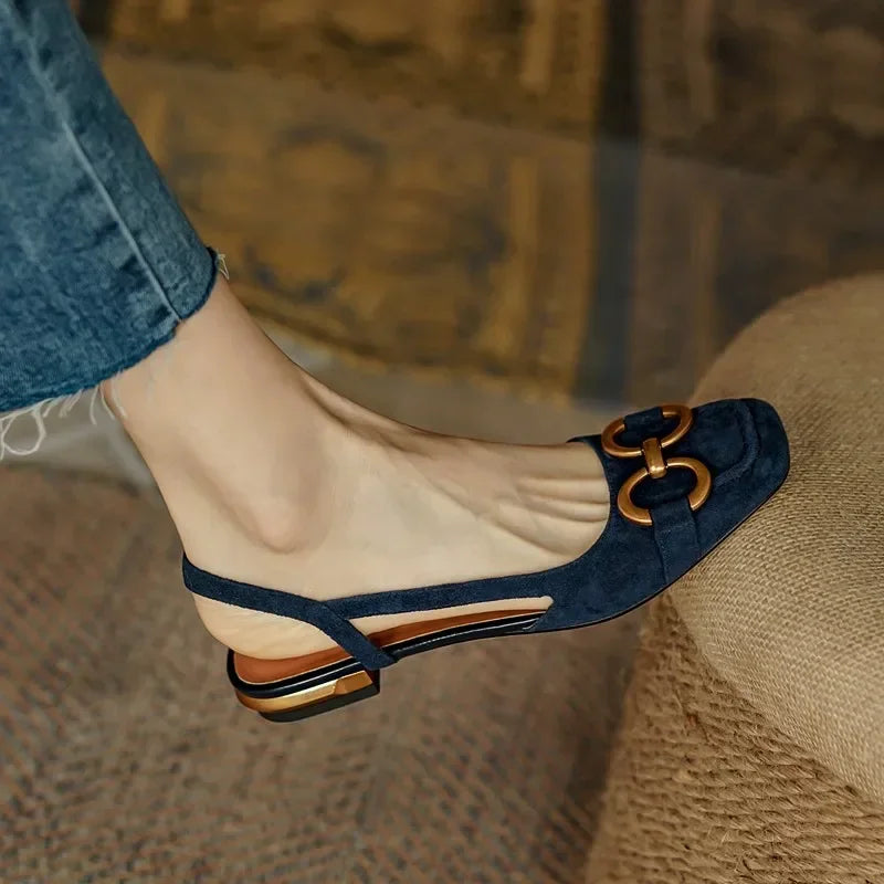 Sandales femme élégant bureau dames chaussures et sandales femmes chaussures décontractées sandales à talons carrés sans lacet femme chaussures plates