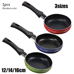 Mini poêle à frire antiadhésive en acier, 12cm/14cm/16cm, casserole de couleur aléatoire pour ustensiles de cuisine, ustensiles de cuisine