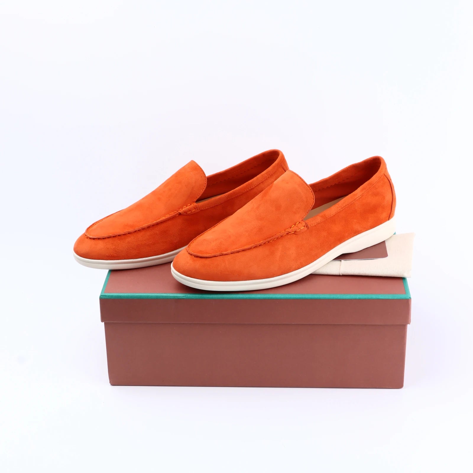 Pas Logo été daim cuir femmes mocassins hommes chaussures plates bout rond sans lacet casual mocassin confortable Mules paresseux femmes chaussures